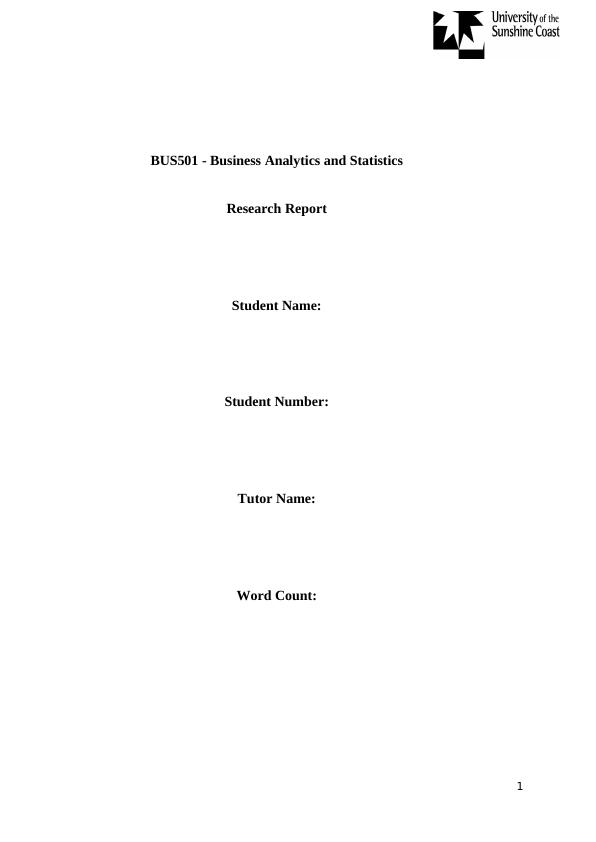 BUS501 - Business Analytics and Statistics | Good Harvest_1