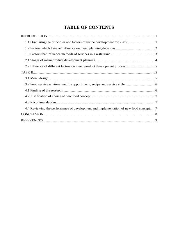 Table of Contents Introduction to Menu Planning and Product Development_2