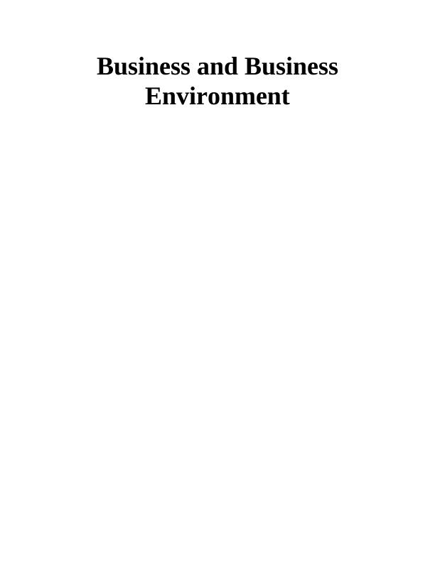 Business and Business Environment - Metro bank plc Assignment_1