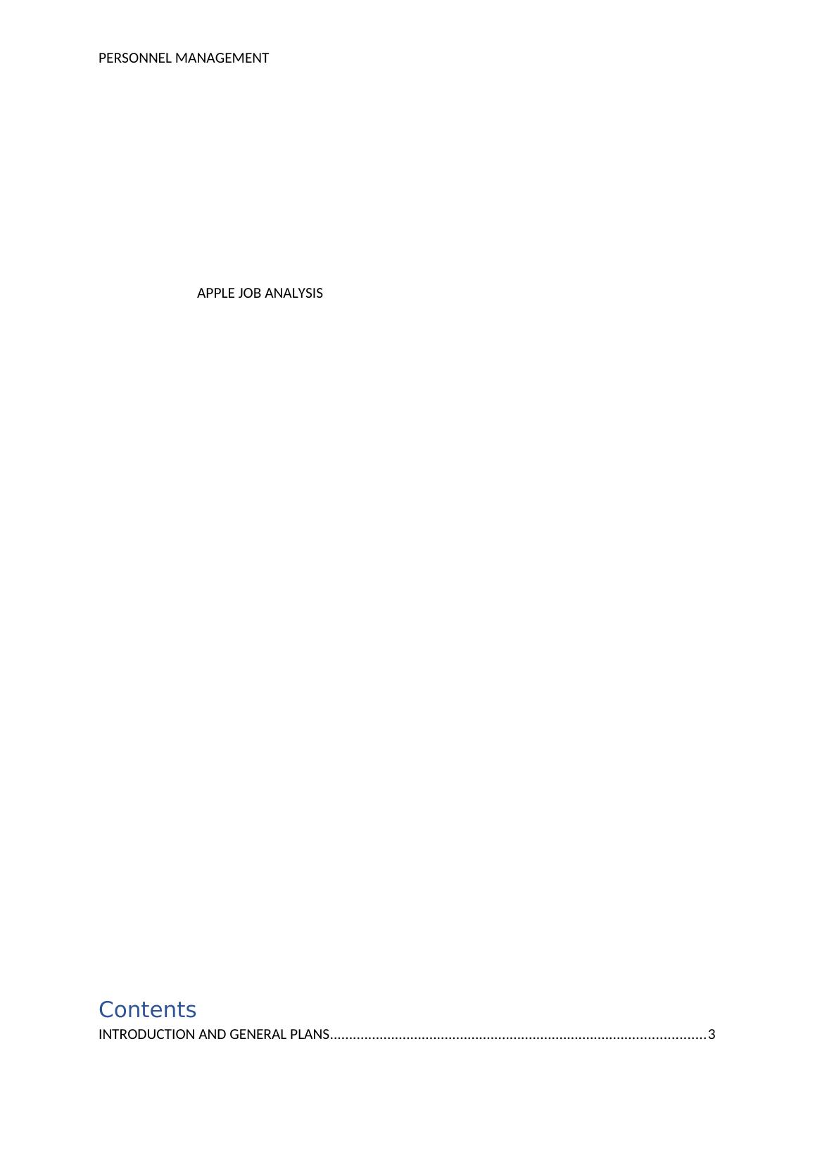 Personnel Management Apple Job Analysis