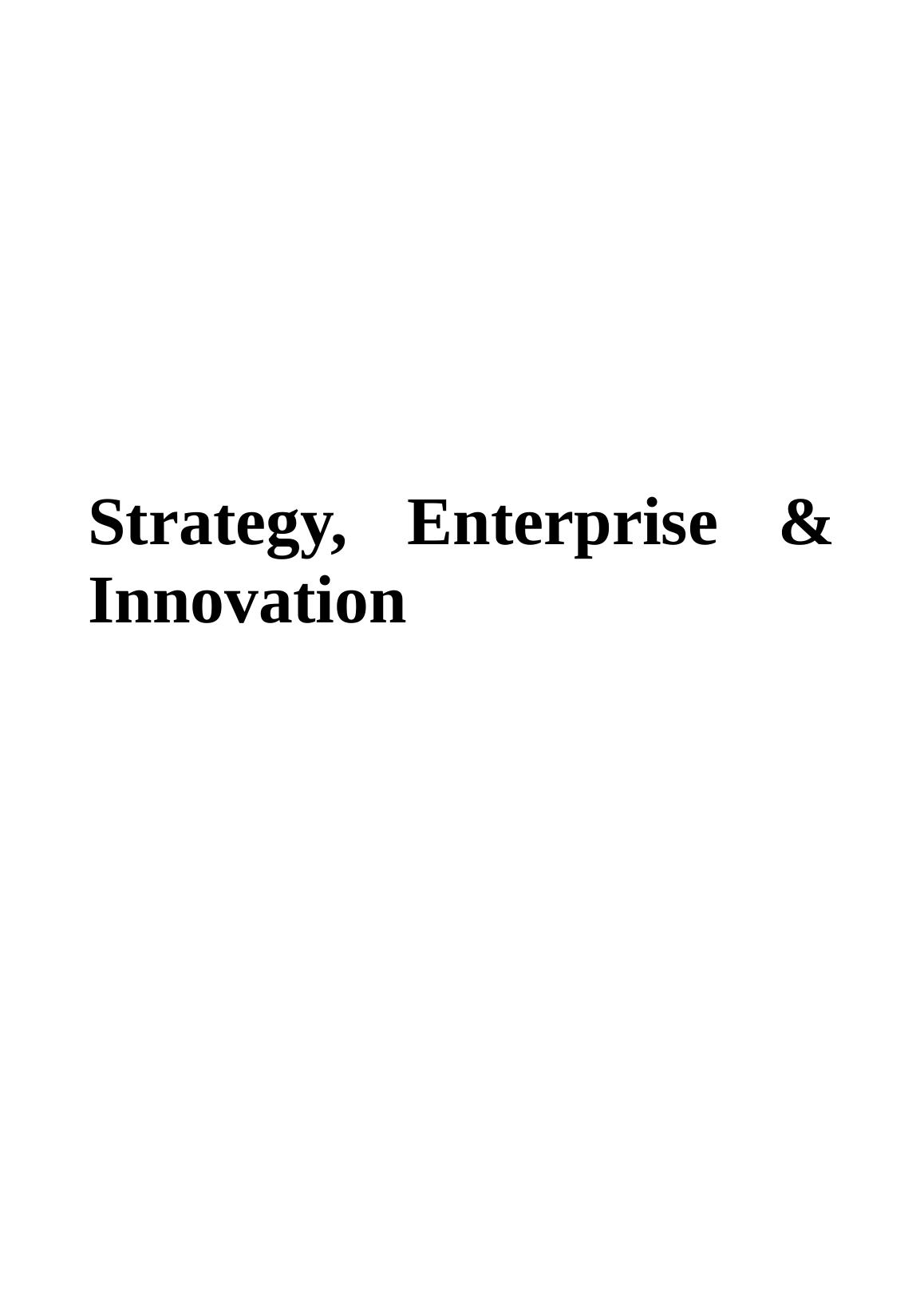 Strategy, Enterprise & Innovation of Ryanair Ltd : Report_1