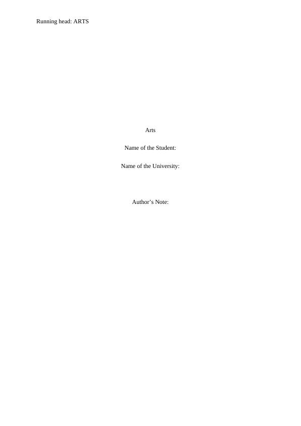 Sample Assignment on Arts (pdf)_1