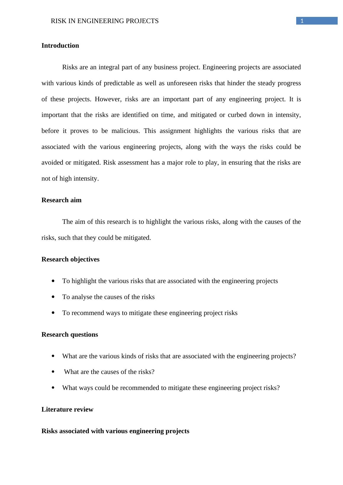 MGMT6019 - Risk in Engineering Projects Assignment_2