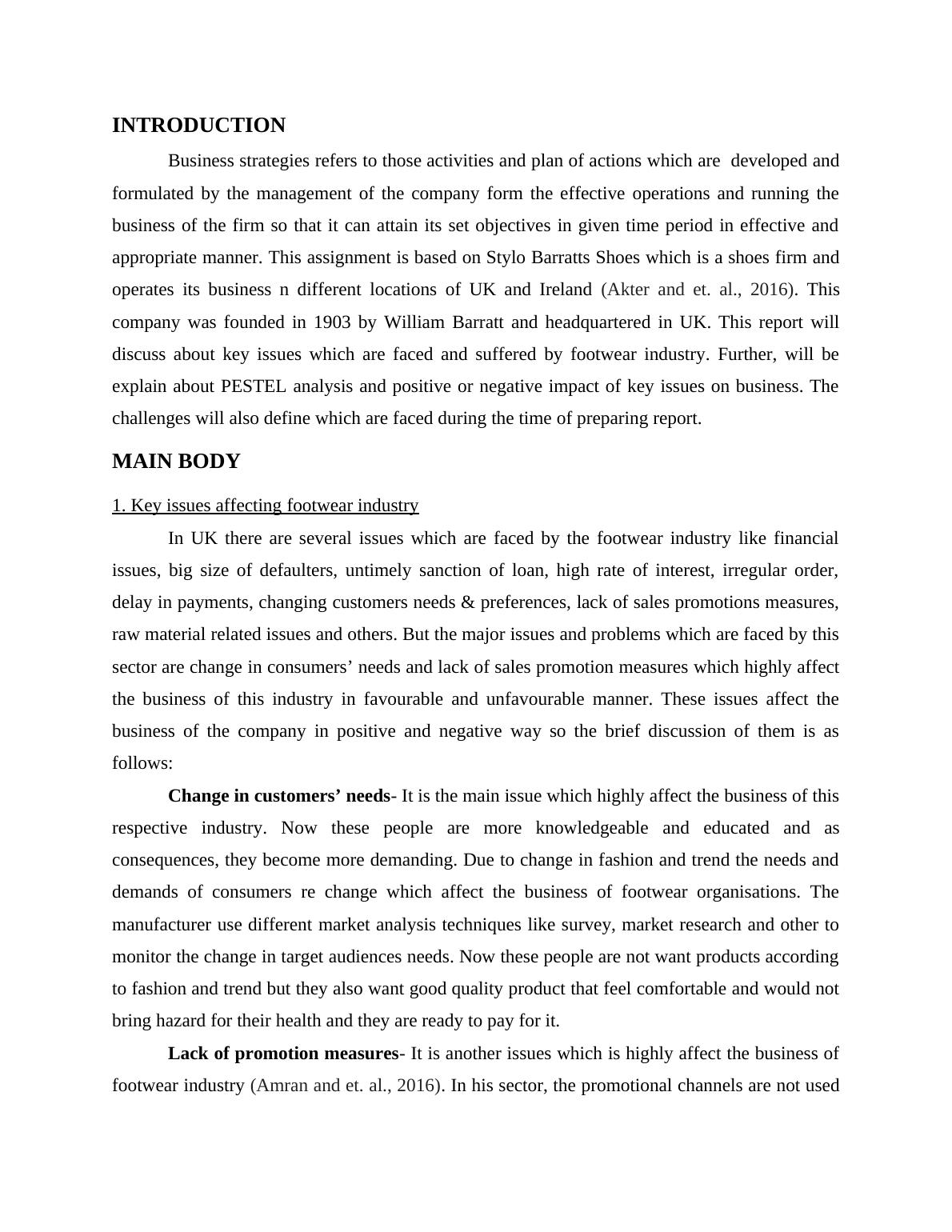 Key Issues Affecting Footwear Industry and PESTEL Analysis