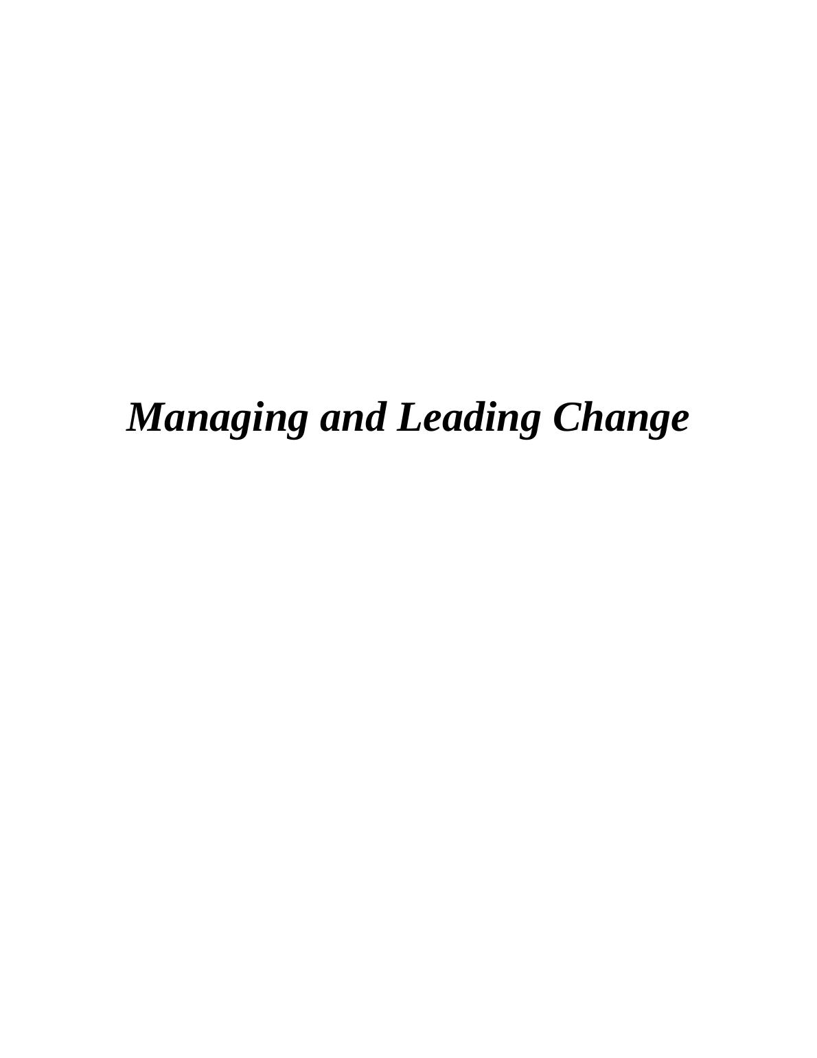 leading and managing change assignment