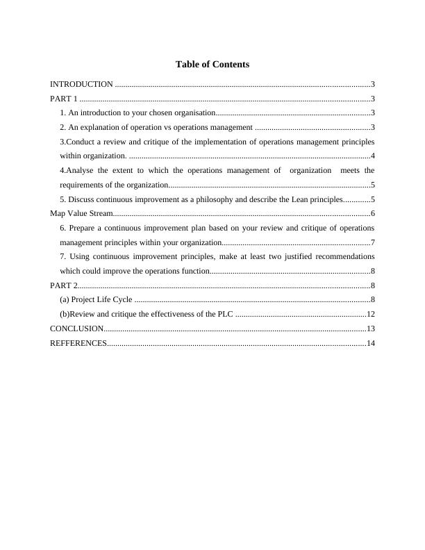 Operations & Project Management Assignment - Tesco_2