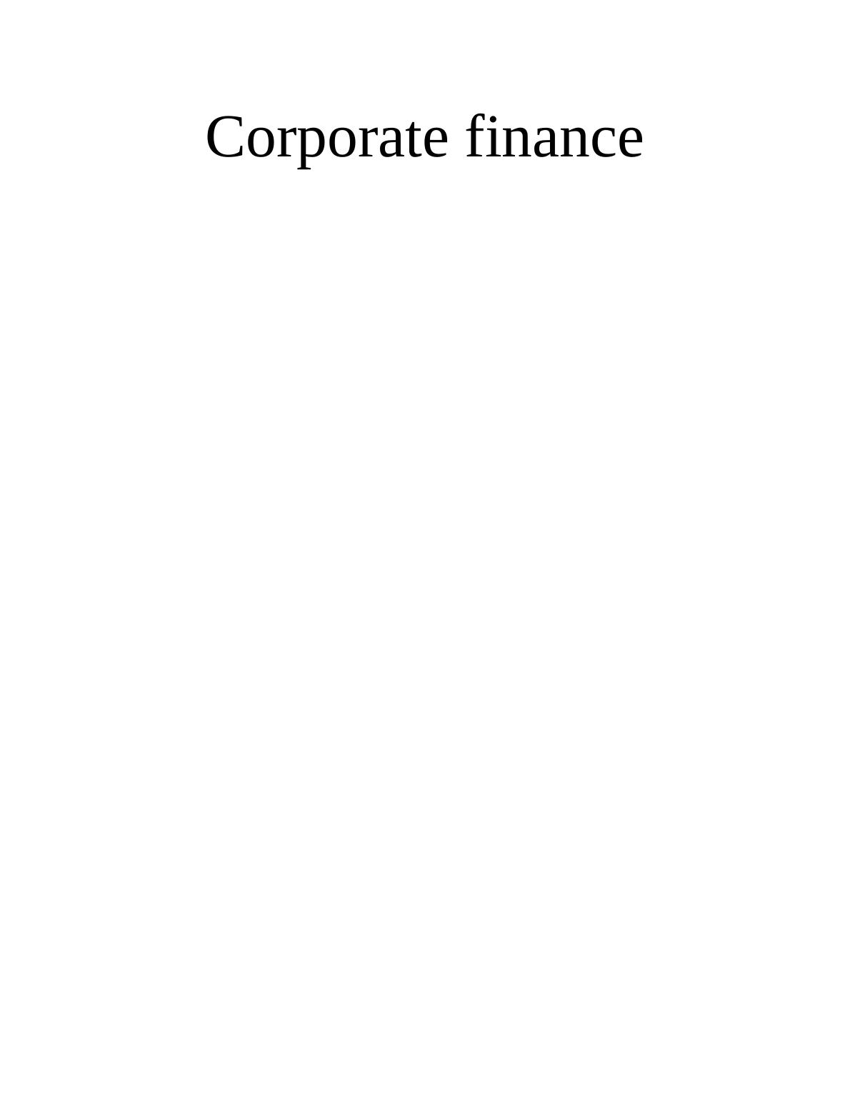 (solved) Assignment on Corporate Finance_1