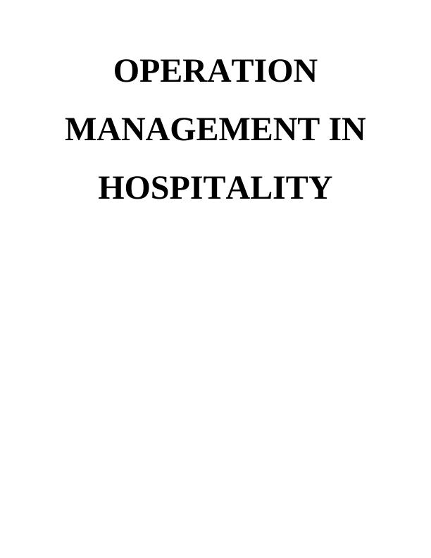 Operation Management in Hospitality_1