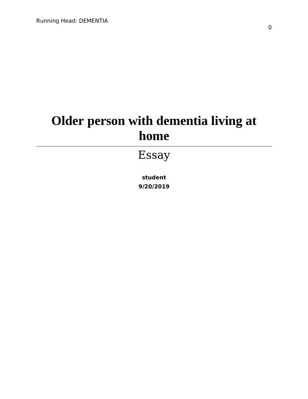 Interventions for Older Person with Dementia Living at Home_1