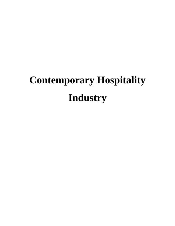 Contemporary Hospitality Industry- Assignment_1