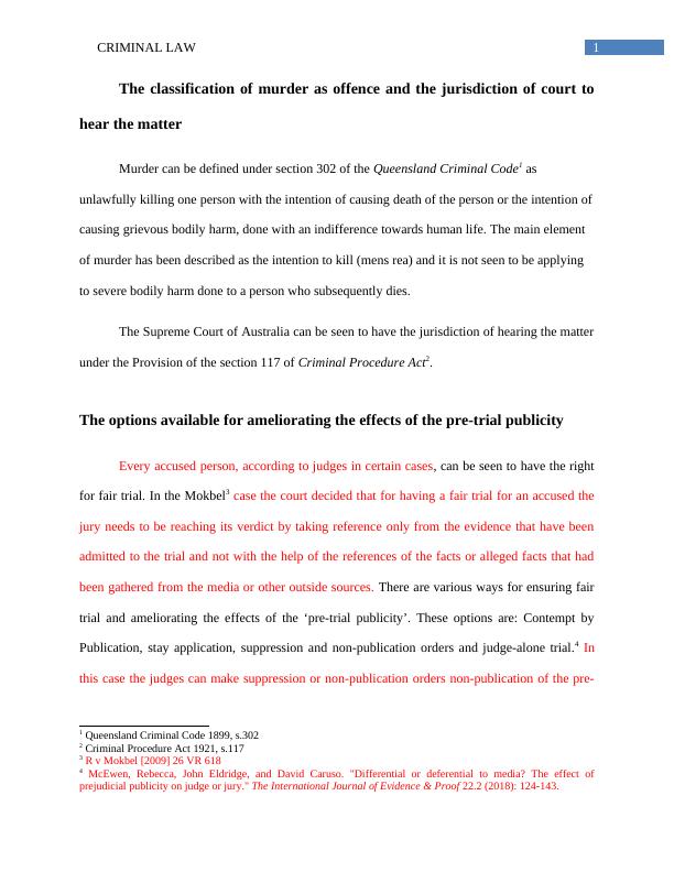 Jurisdiction of Court in Murder Cases and Options for Ameliorating Pre-Trial Publicity Effects_2