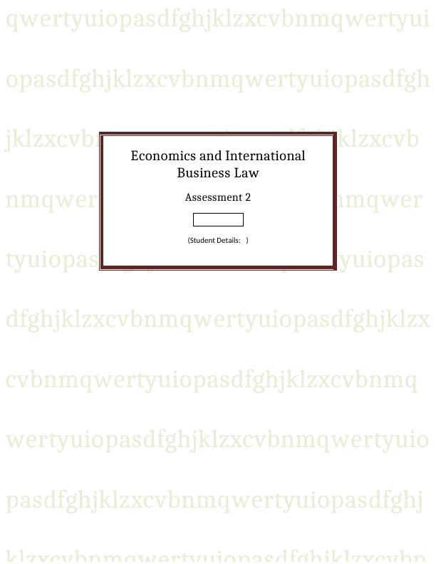 Economics and International Business Law Assignment_1