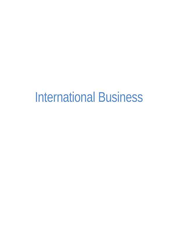 International Business Environment - Report_1