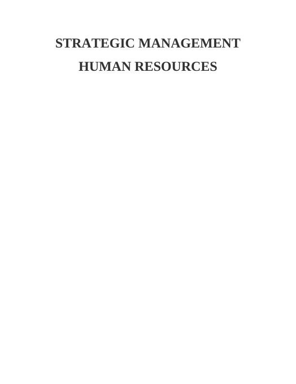 strategic human resources management assignment