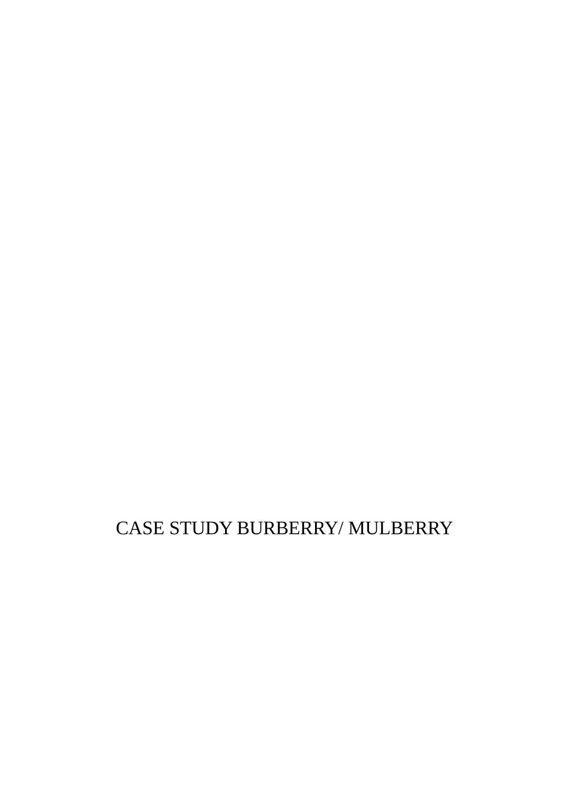 case study on burberry