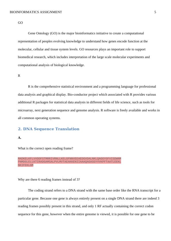 Bioinformatics  Assignment Sample_5