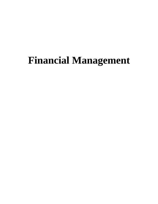 Financial Management of Tesco Plc_1