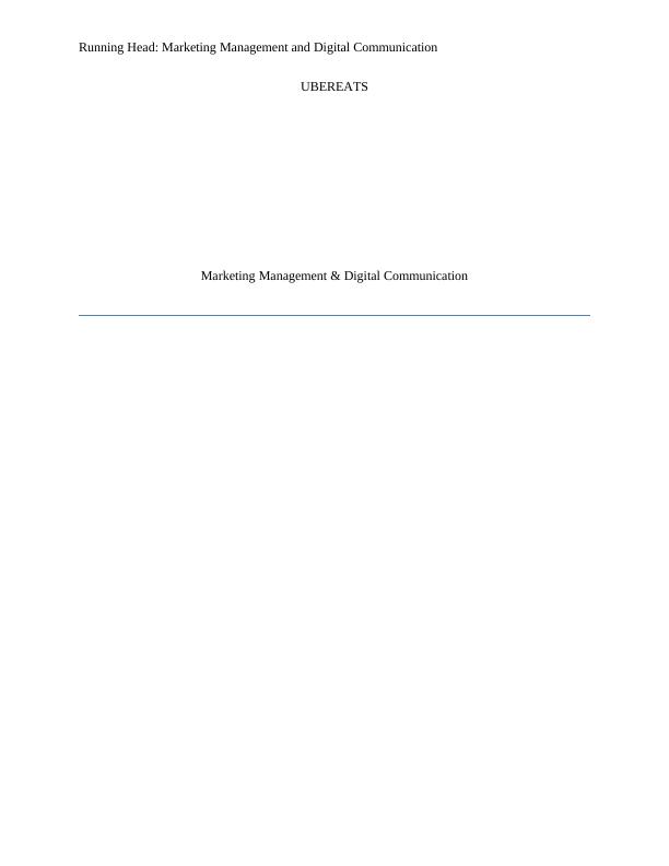 Marketing Management and Digital Communication - Report_1
