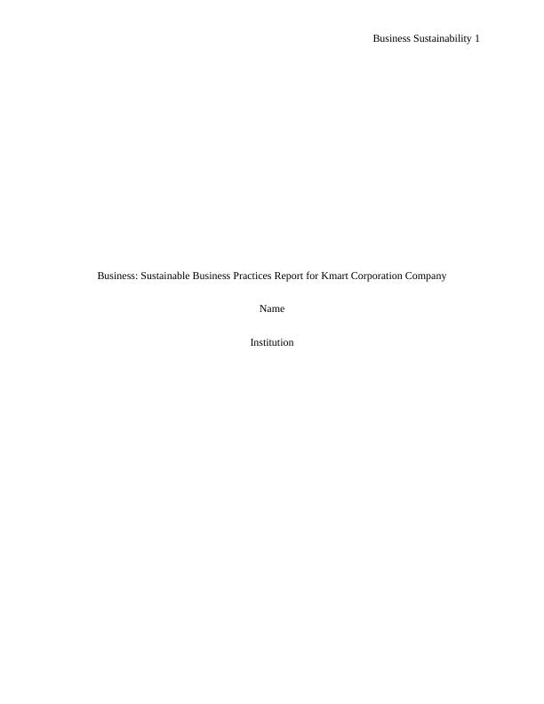 Report on Business Sustainable Kmart Corporation Company_1