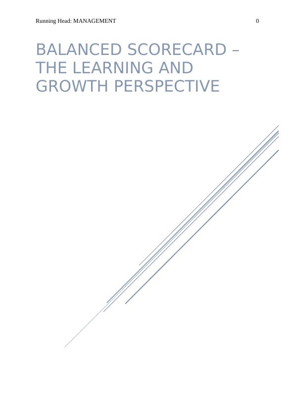 Balanced Scorecard –The Learning and Growth Perspective Assignment 2022_1