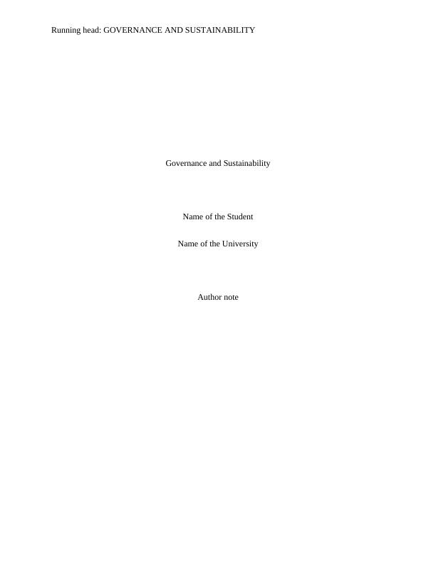 Report on Rio Tinto Governance and Sustainability