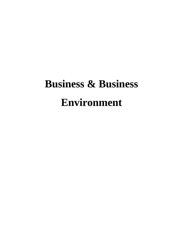 Tesco And Its Business Environment - Assignment_1