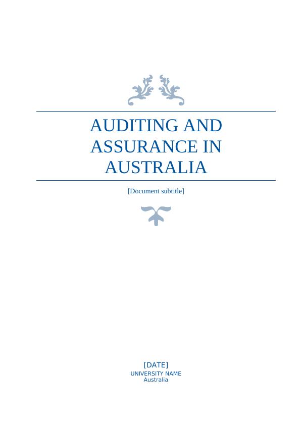Auditing and Assurance in Australia_1