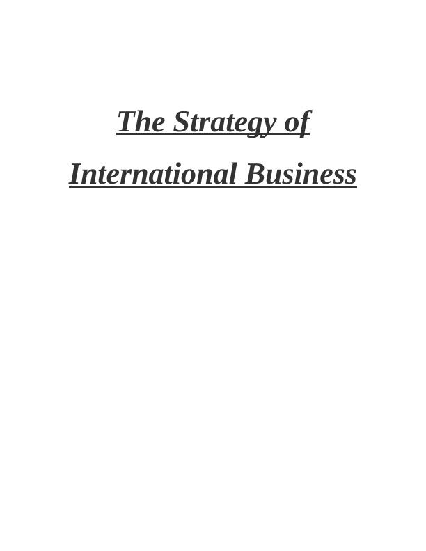 The Strategy of International Business_1
