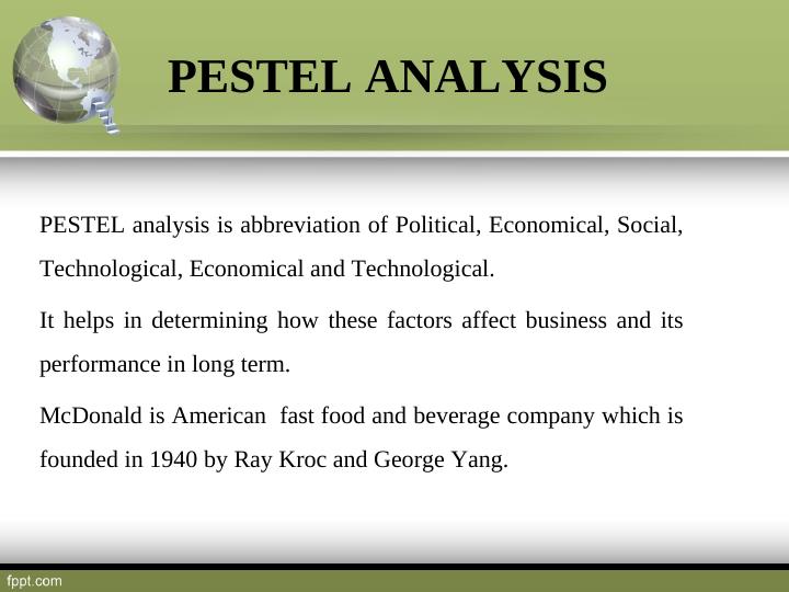 Business Environment: PESTEL Analysis and Impact on McDonald's_3