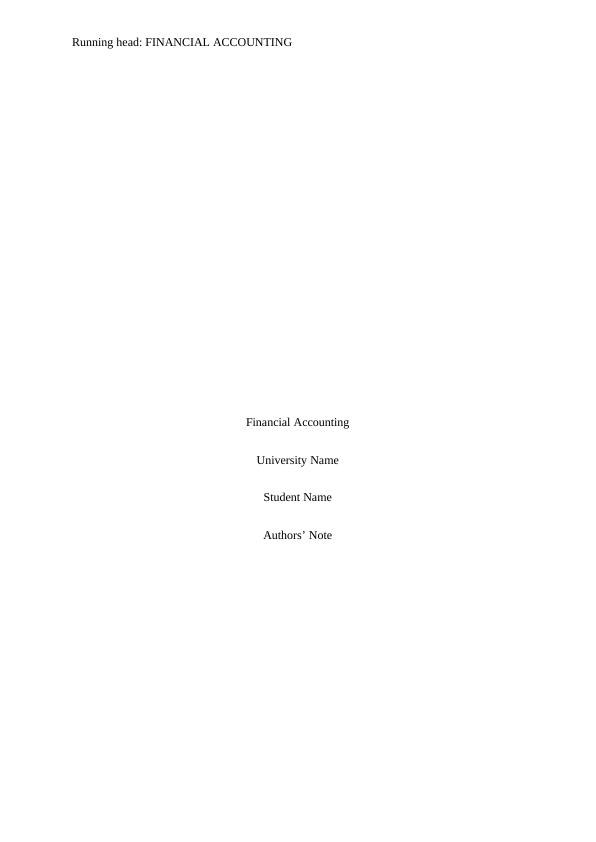 Principle of Financial Accounting Assignment_1