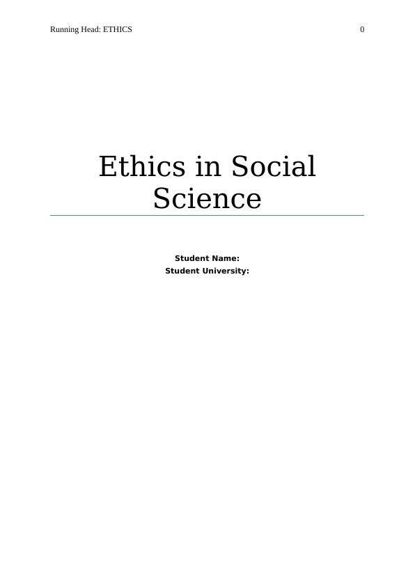 Ethics in Social                    Science_1