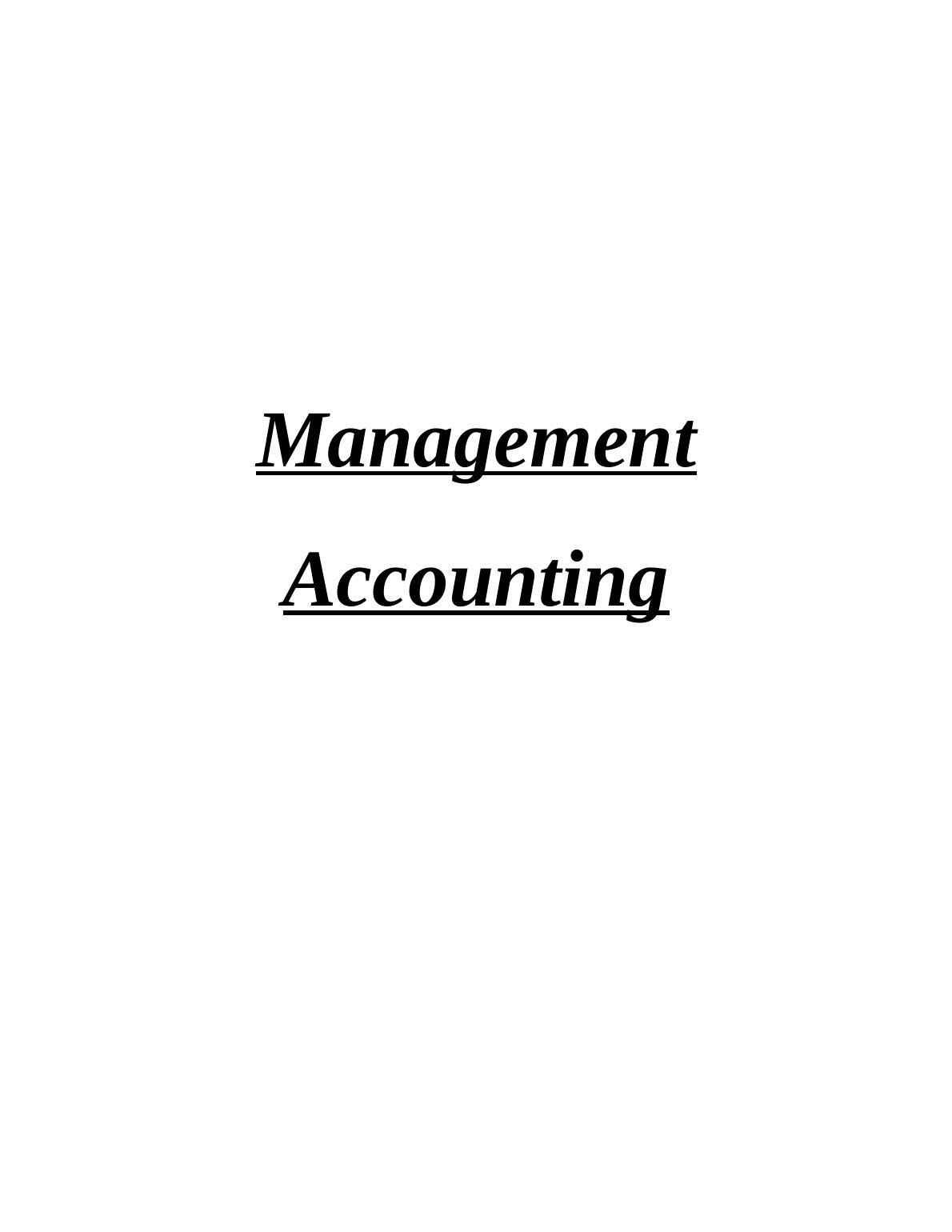 financial and management accounting assignment