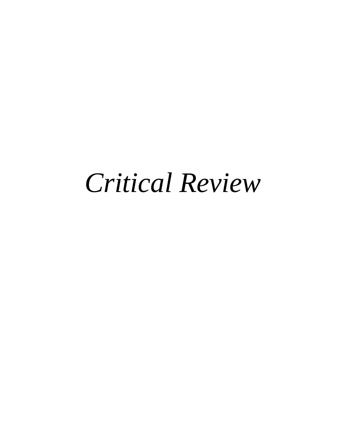 Critical Review on Cultural Intelligence in Cross Cultural Management_1