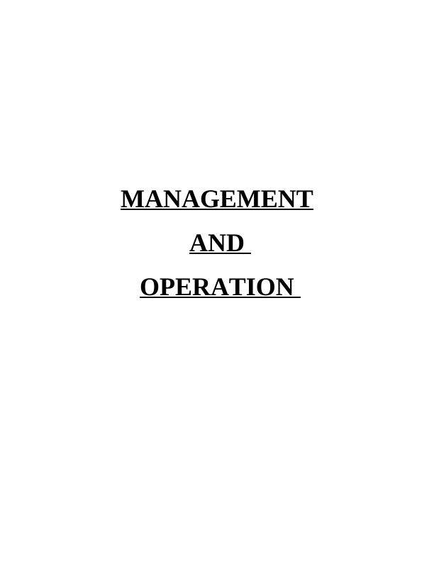 Assignment : Management and Operations_1