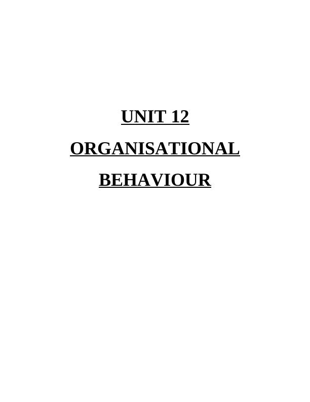 Organisational Behaviour -  Tesco  Assignment_1