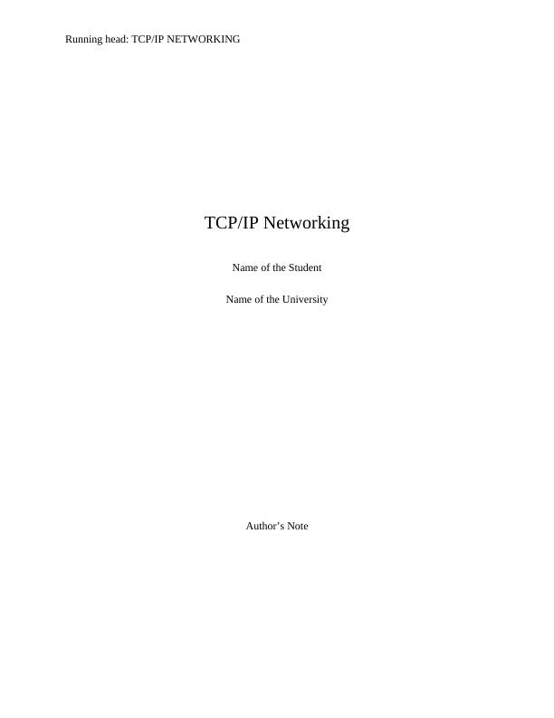 3TCP/IP Networking | Assignment_1