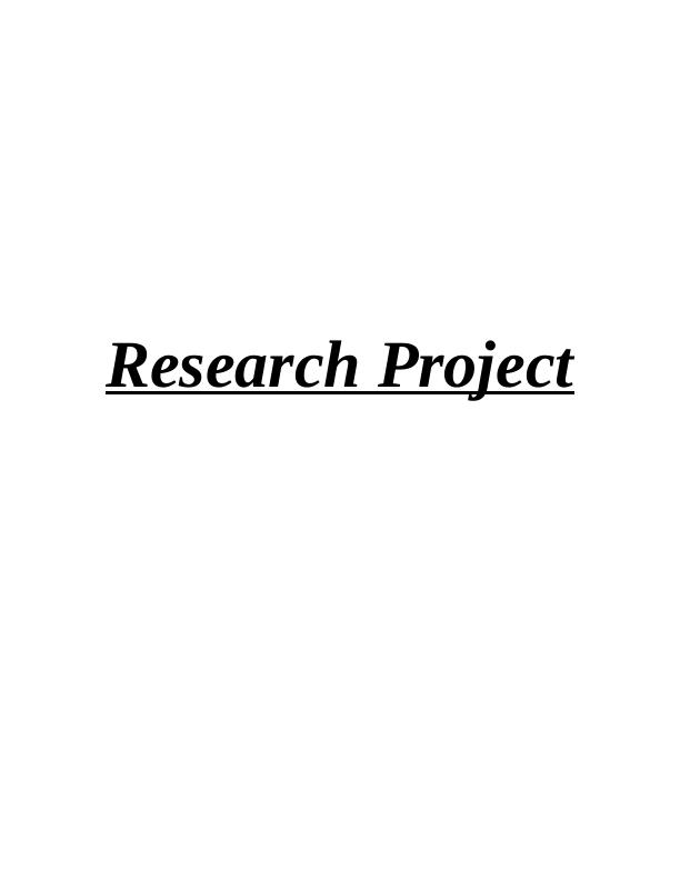 Research Project TITLE 1 Introduction 1 Literature Review 6 Methodology & Interpretation 12 Recommendation 24 Reflection 25 Conclusion 26 REFERENCES 28 29 29 Proposal Form 34 TITLE 1 Research Methodol_1