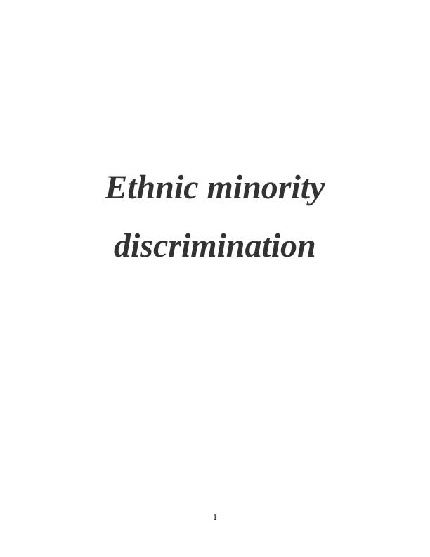 Ethnic Minority Discrimination: Concept, Examples, and Impact on Productivity_1