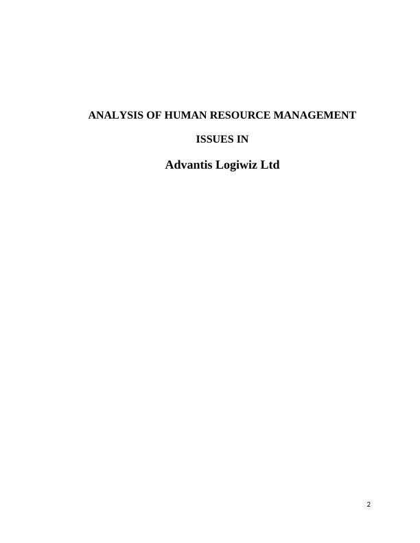 Human Resources Managment -  Advantis Logiwiz Ltd_2
