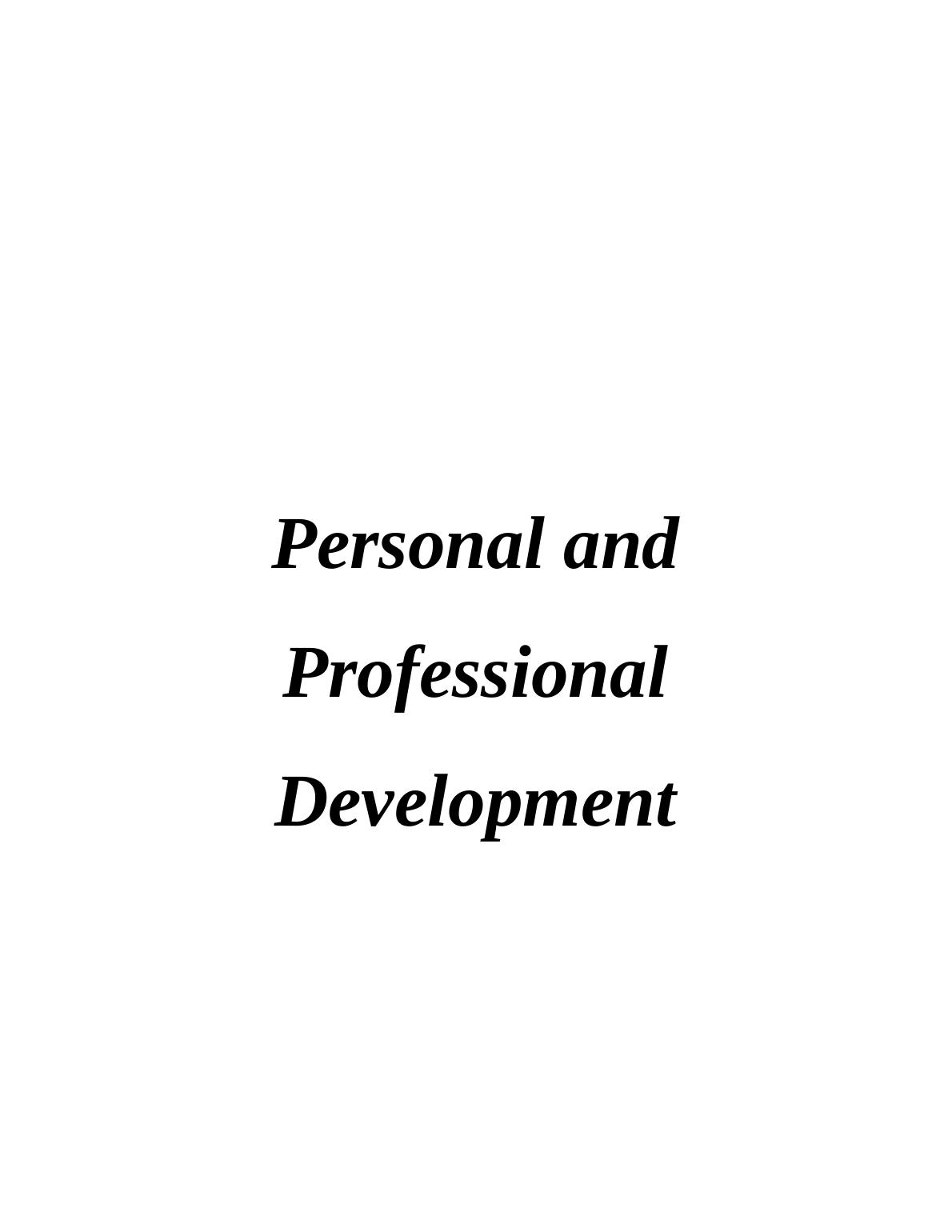 Personal and Professional Development_1