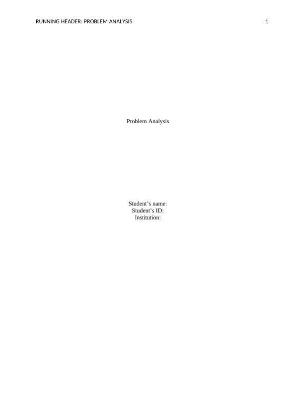 Problem Analysis  Assignment PDF_1