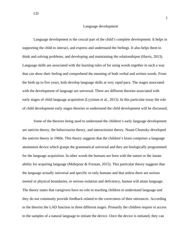Language Development Essay 2022_2