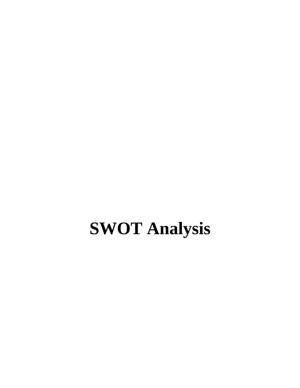 SWOT Analysis of McDonald : Report_1