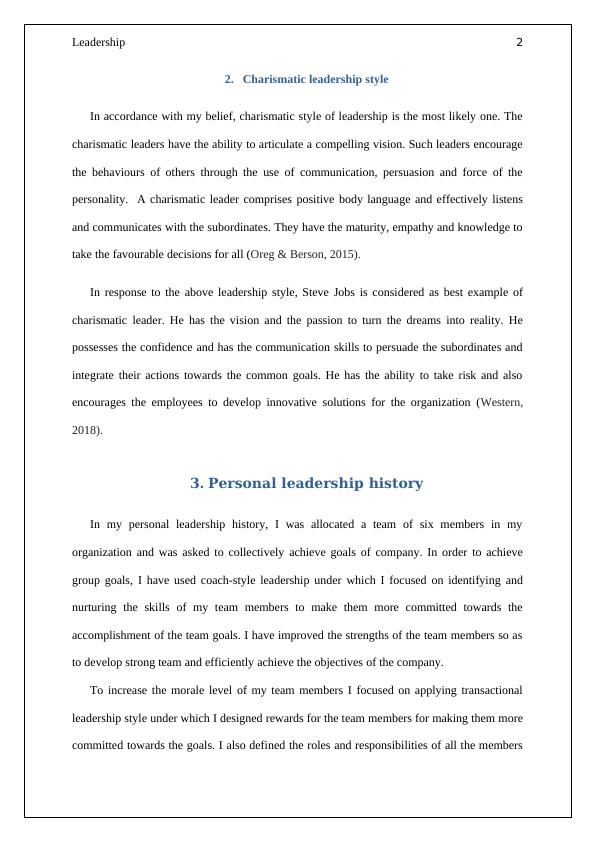 Leadership: Theories, Styles and Personal Leadership History_3