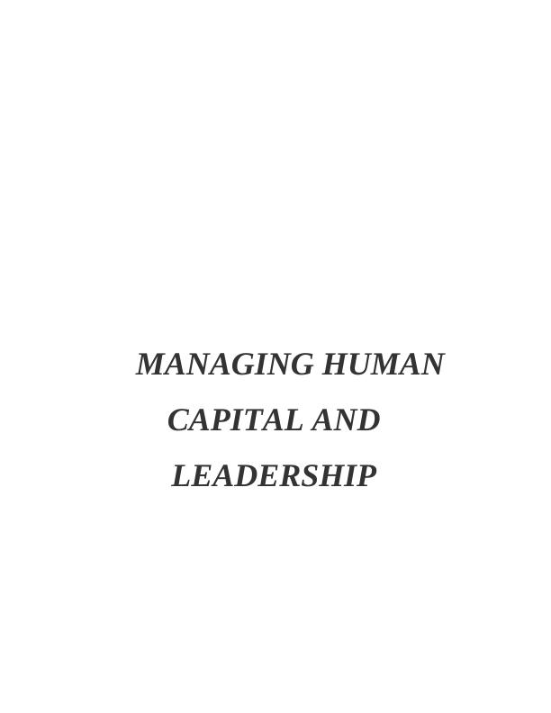 Managing Human Capital and Leadership Essay_1