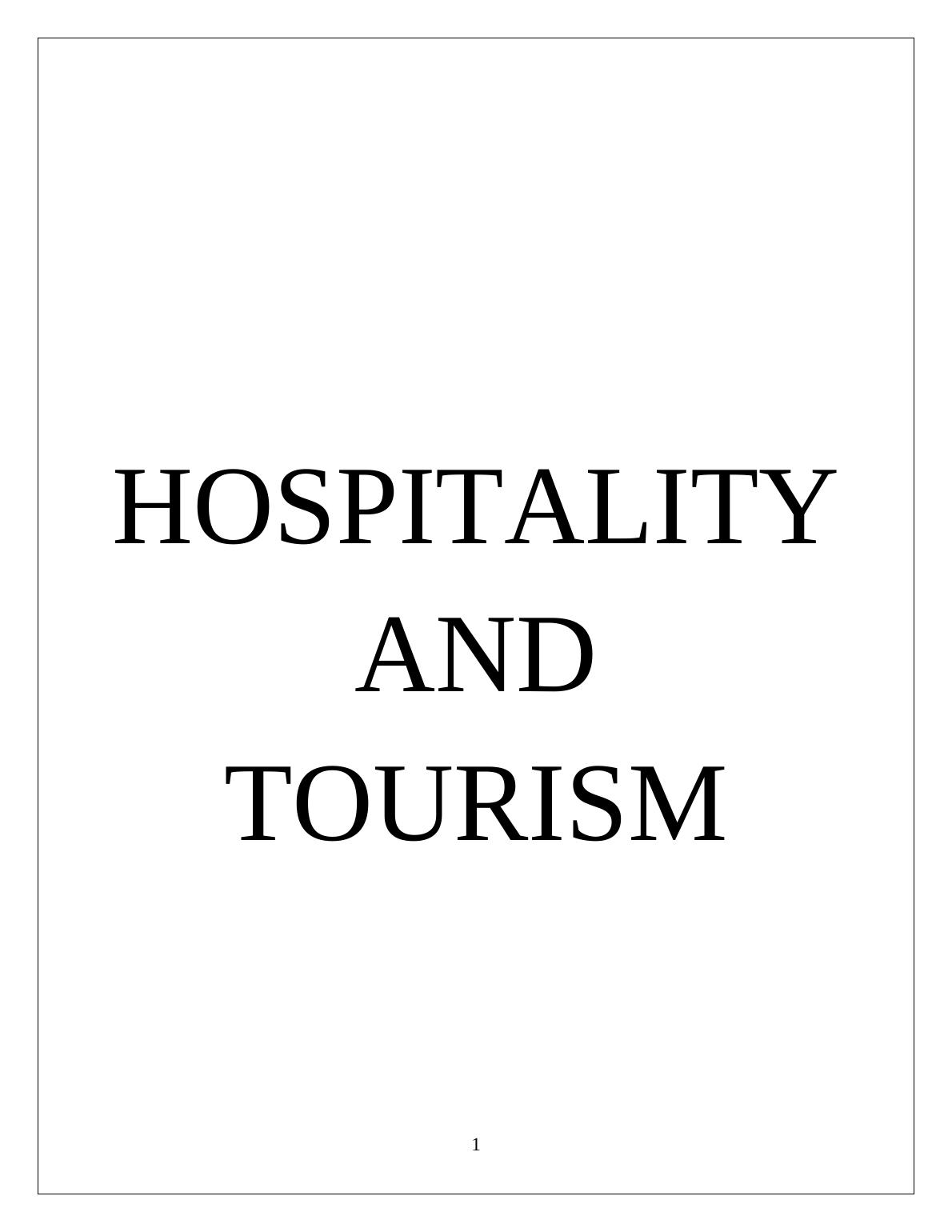 EMT309e - Hospitality and Tourism Management - Report_1