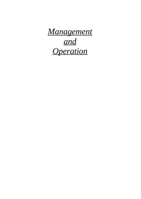 Management and Operation of Tesco_1