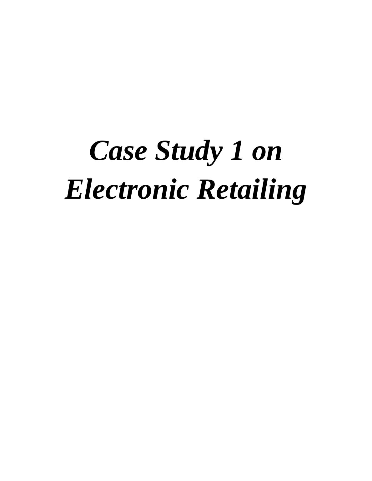 case study on retailing