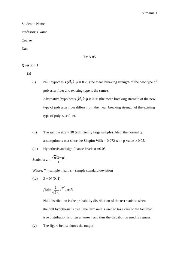 TMA 05: Hypothesis Testing and Distribution Analysis_1