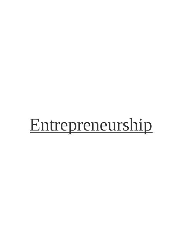 (Solution) Entrepreneurship & Business Plan– Assignment_1